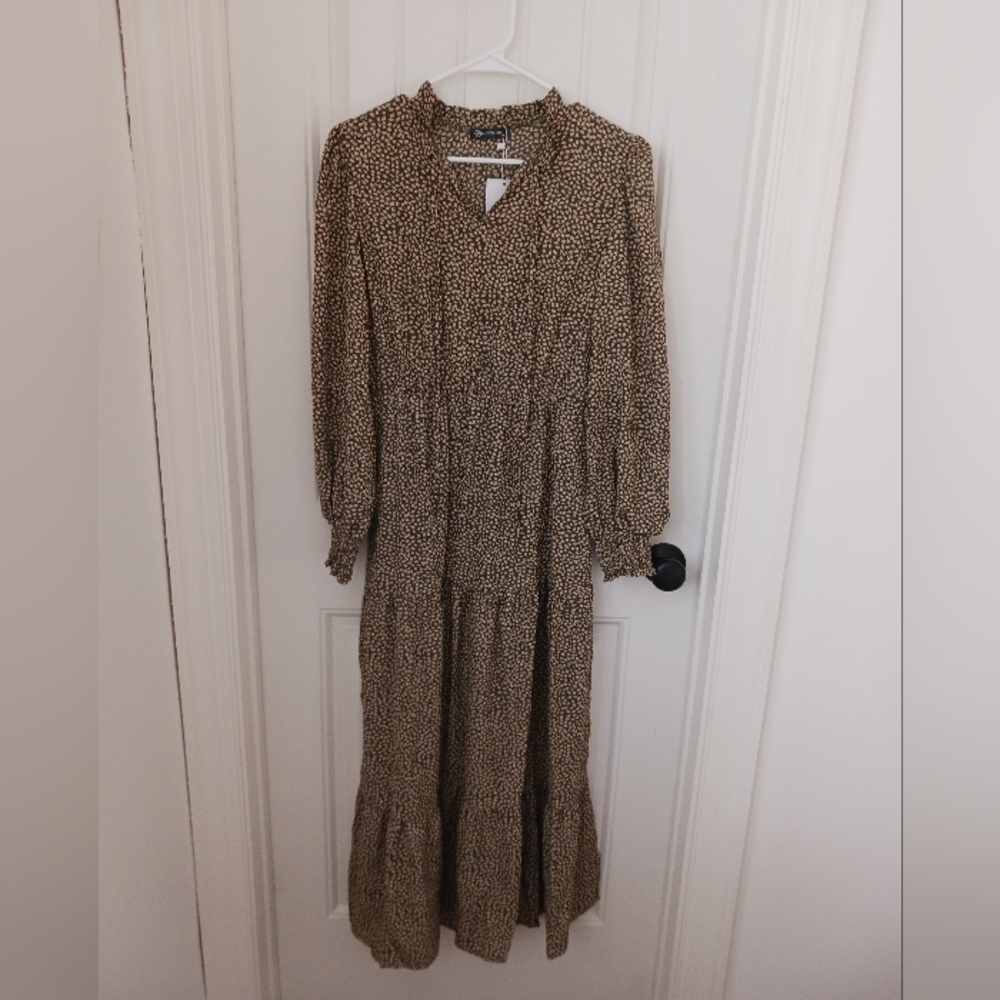 Pretty Garden Green Long Sleeve Dress